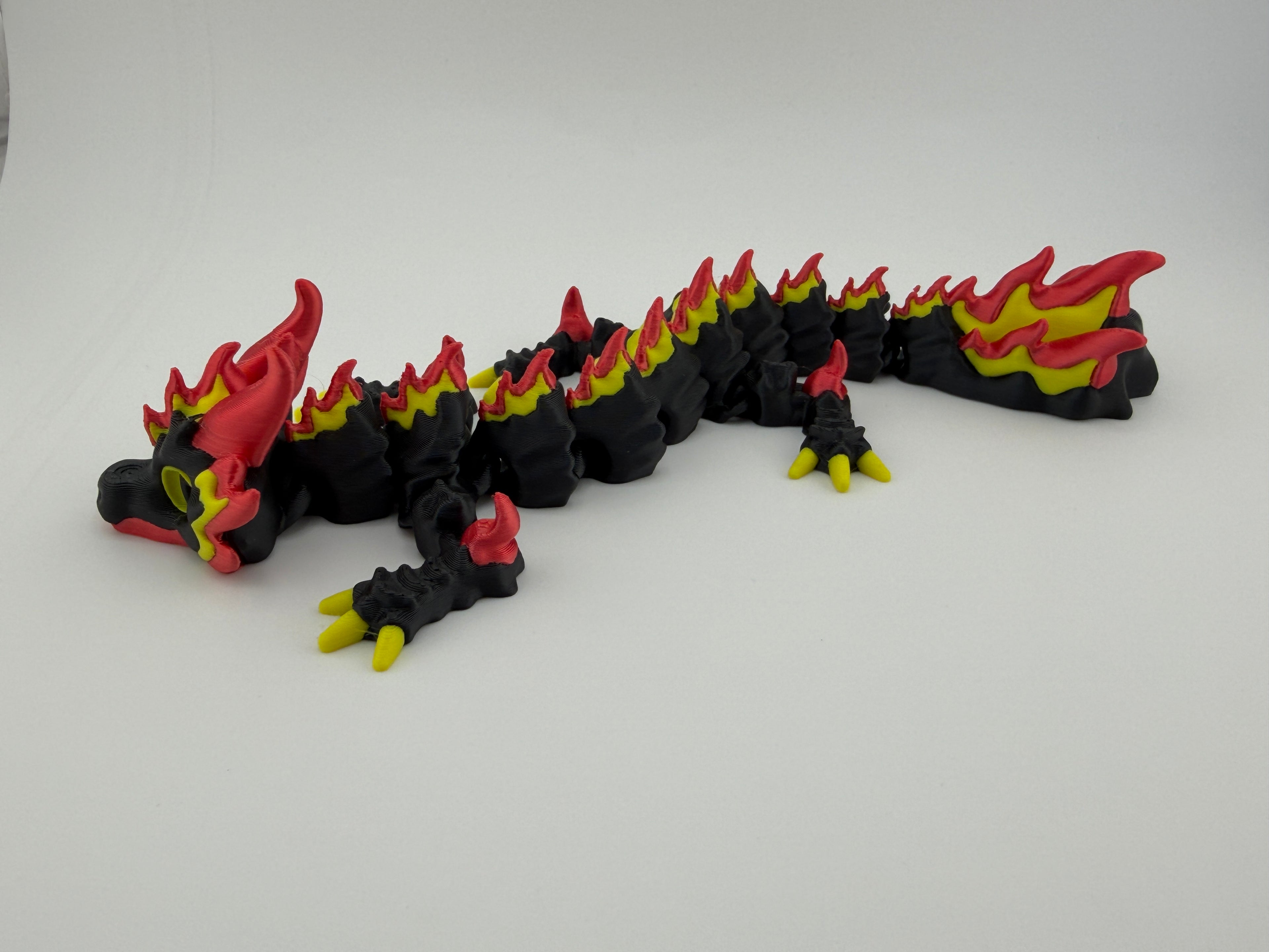3d printed baby dragon fire themed
