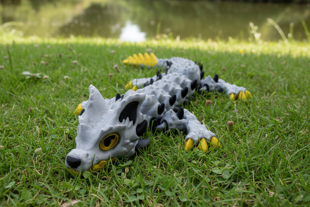 Baby Husky Dragon grey face with yellow eyes