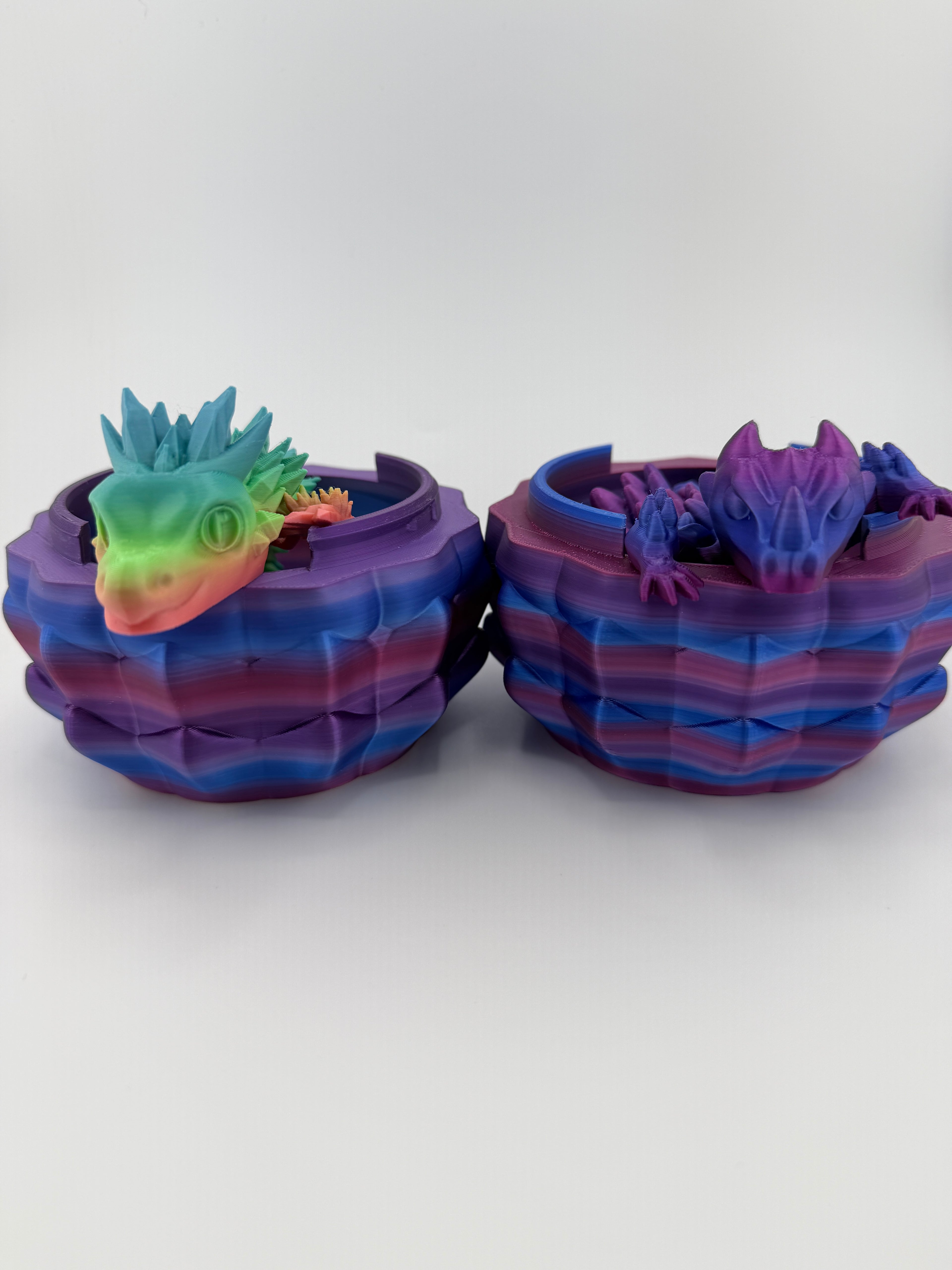 Large Rainbow Dragon Egg with 8" Dragon