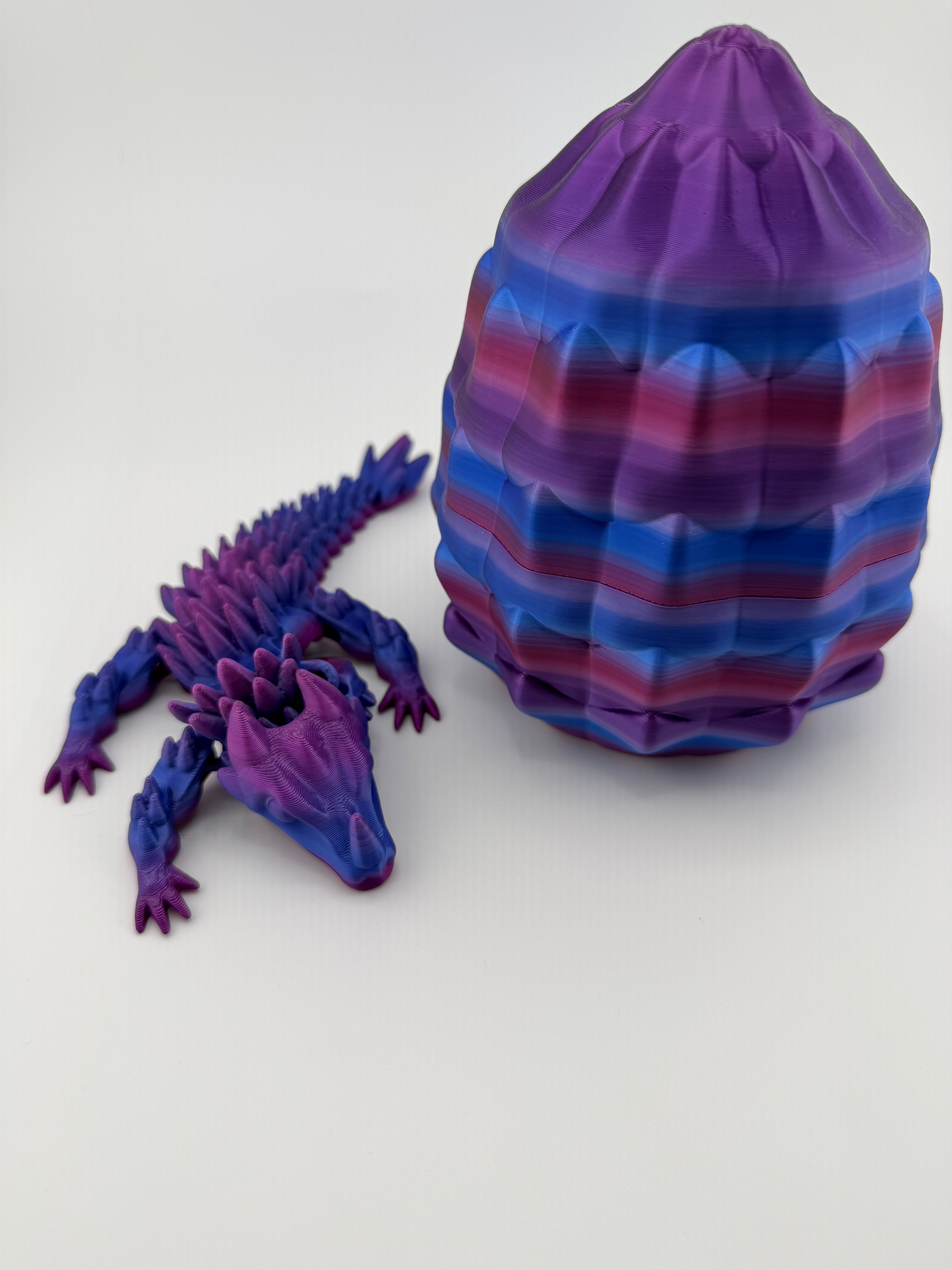 Large Rainbow Dragon Egg with 8" Dragon