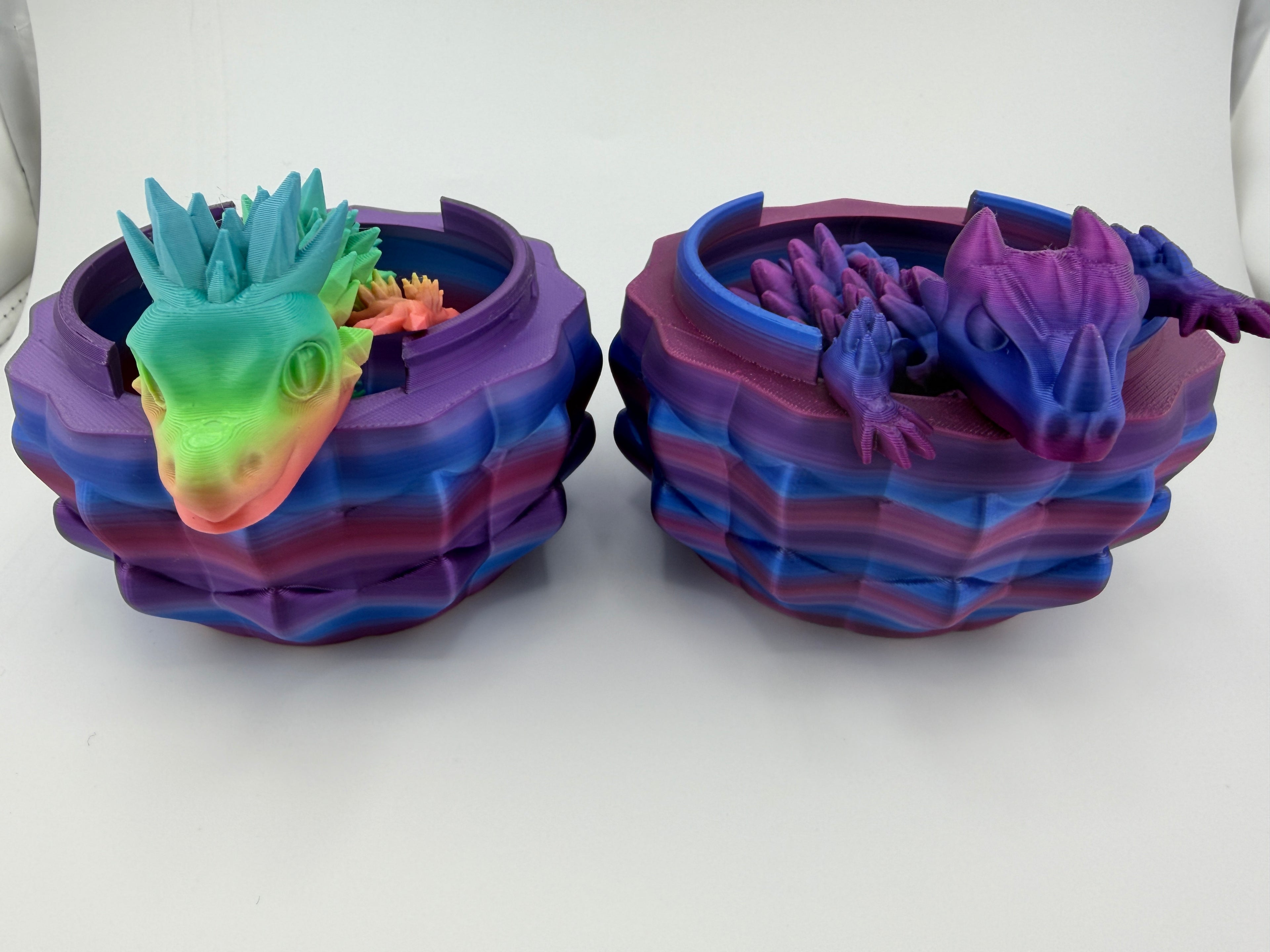 Large Rainbow Dragon Egg with 8" Dragon