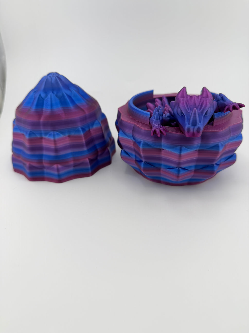 Large Rainbow Dragon Egg with 8" Dragon