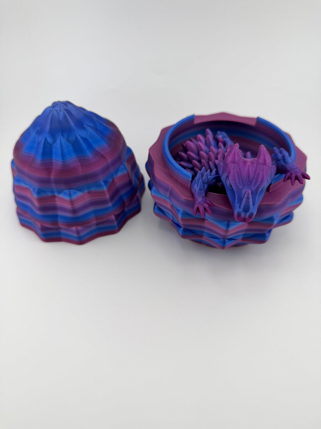 Large Rainbow Dragon Egg with 8" Dragon