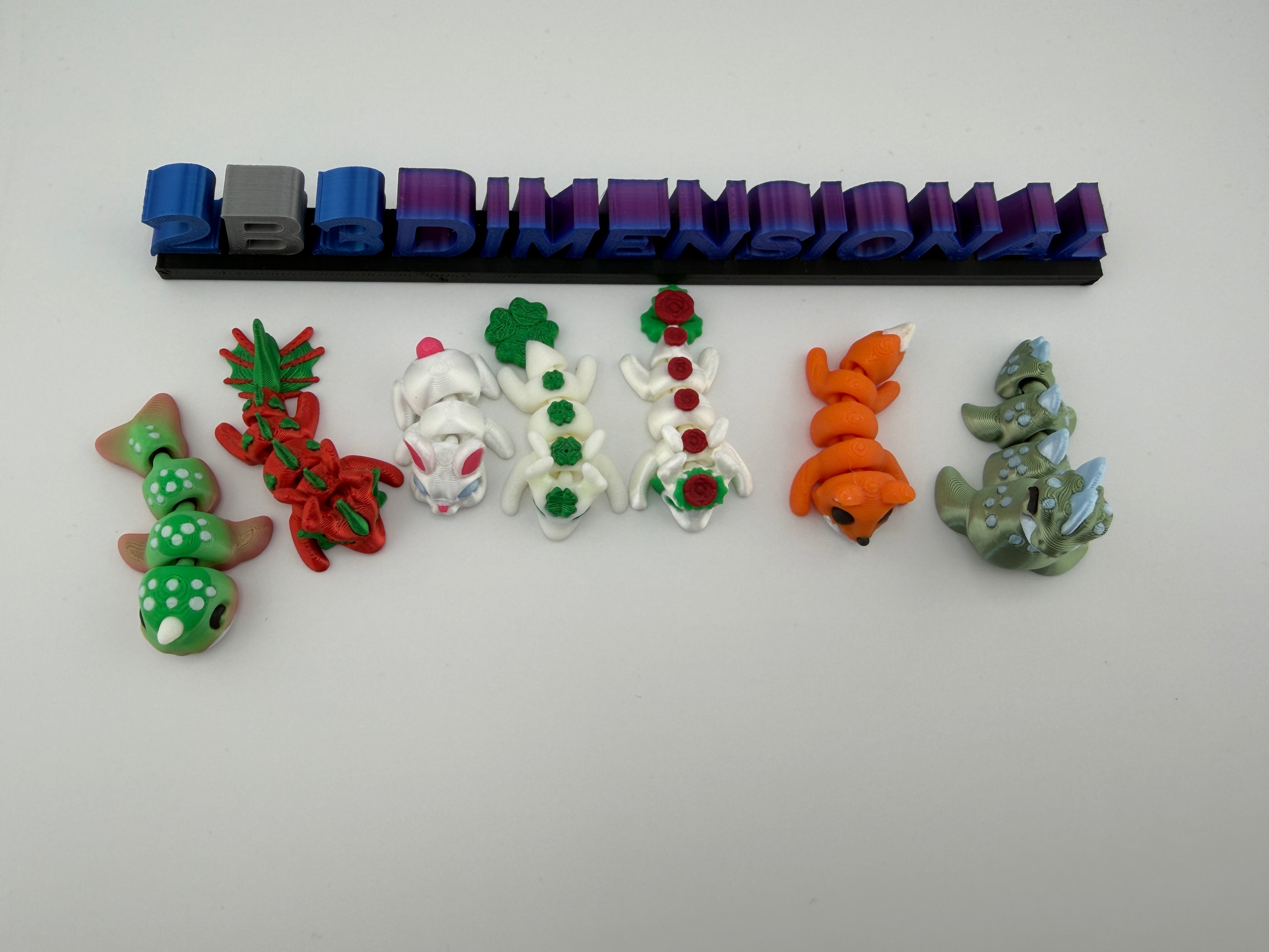 3D printed articulated mini animals