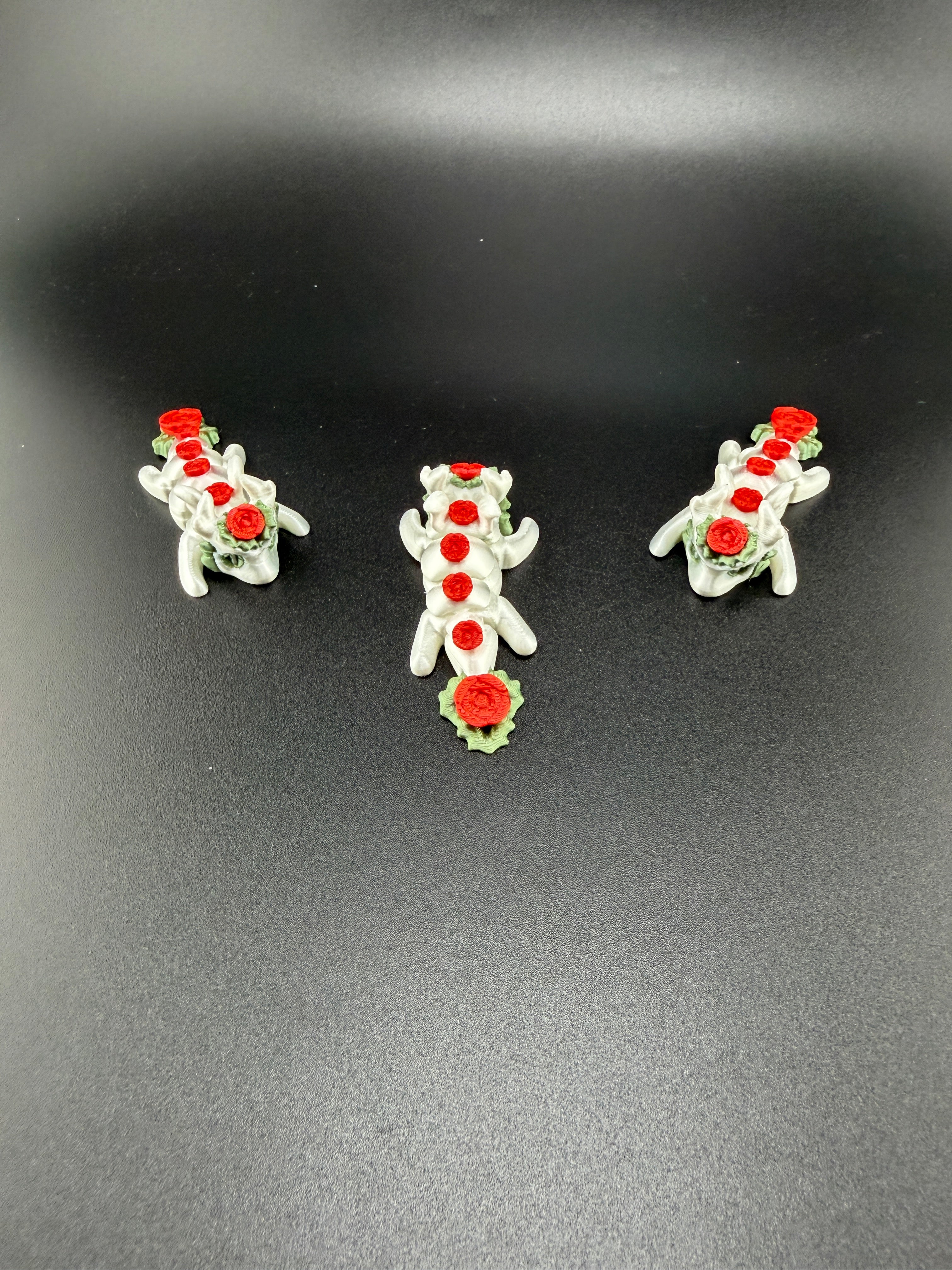 Rose Dragon – Silk White with Red Roses