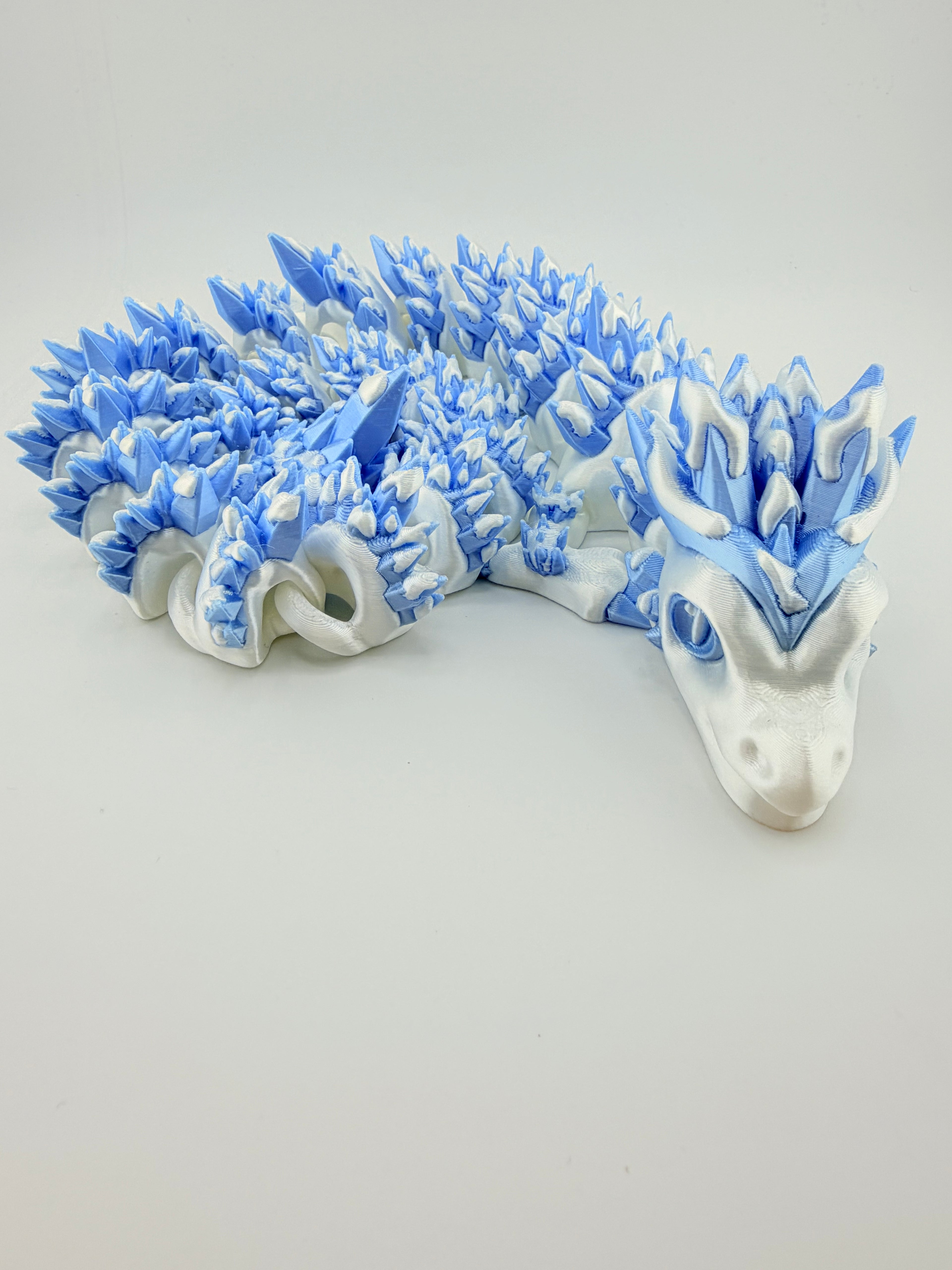 Snowy Crystal Dragon – 25” Articulated Dragon