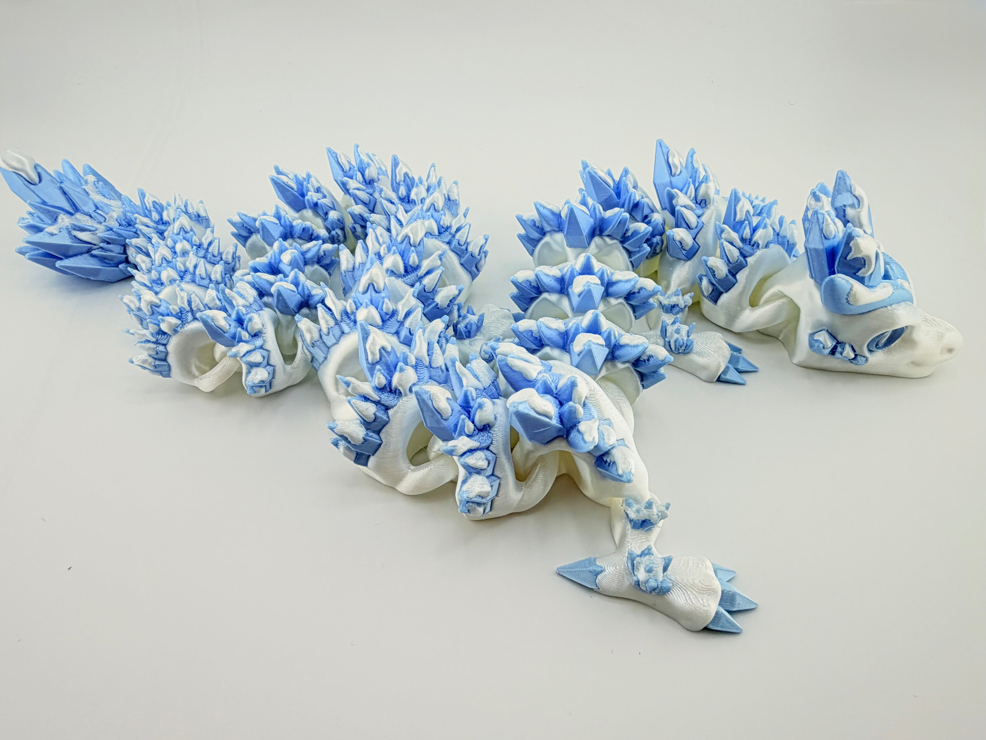 Snowy Crystal Dragon – 25” Articulated Dragon