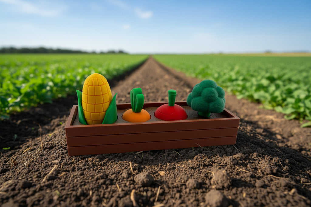 3d printed vegetable garden in field