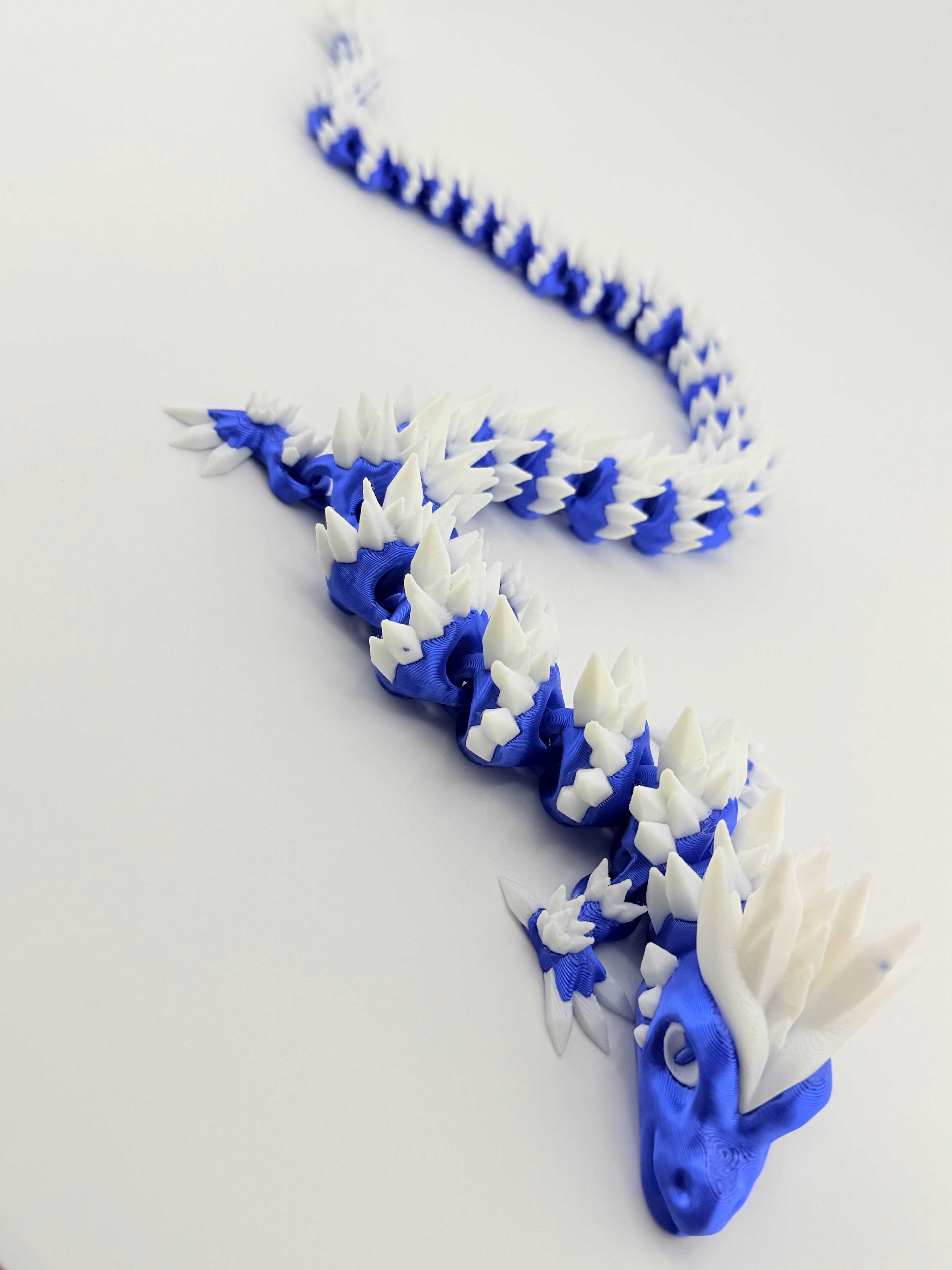 Crystal Dragon – Blue Body with White Crystals-18” Articulated Dragon