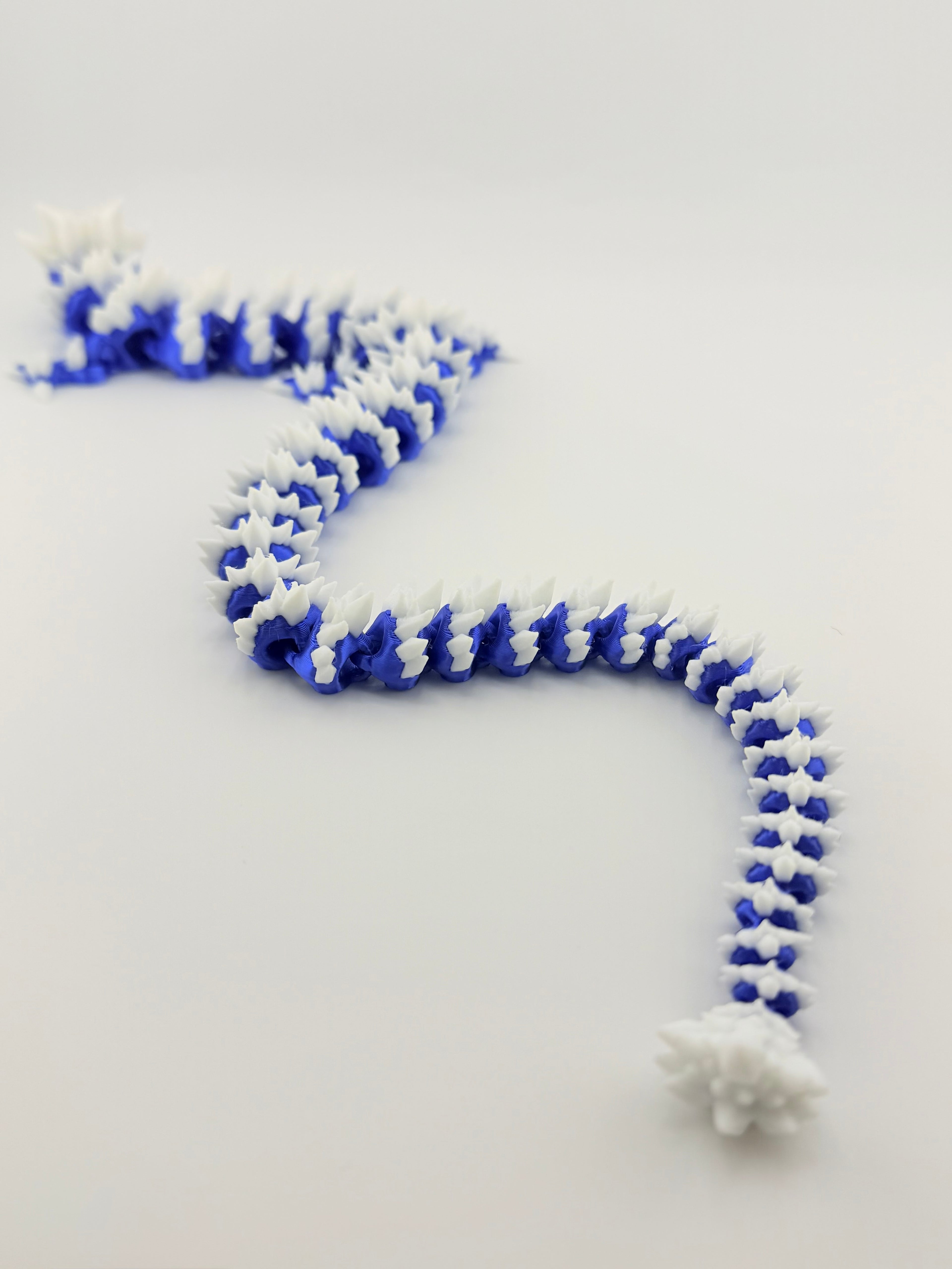 Crystal Dragon – Blue Body with White Crystals-18” Articulated Dragon