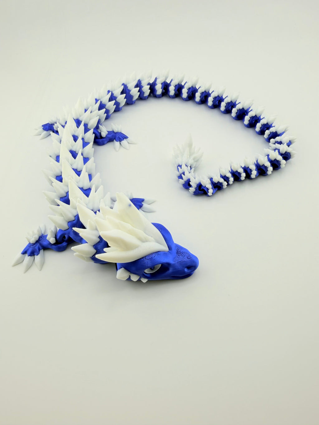 Crystal Dragon – Blue Body with White Crystals-18” Articulated Dragon