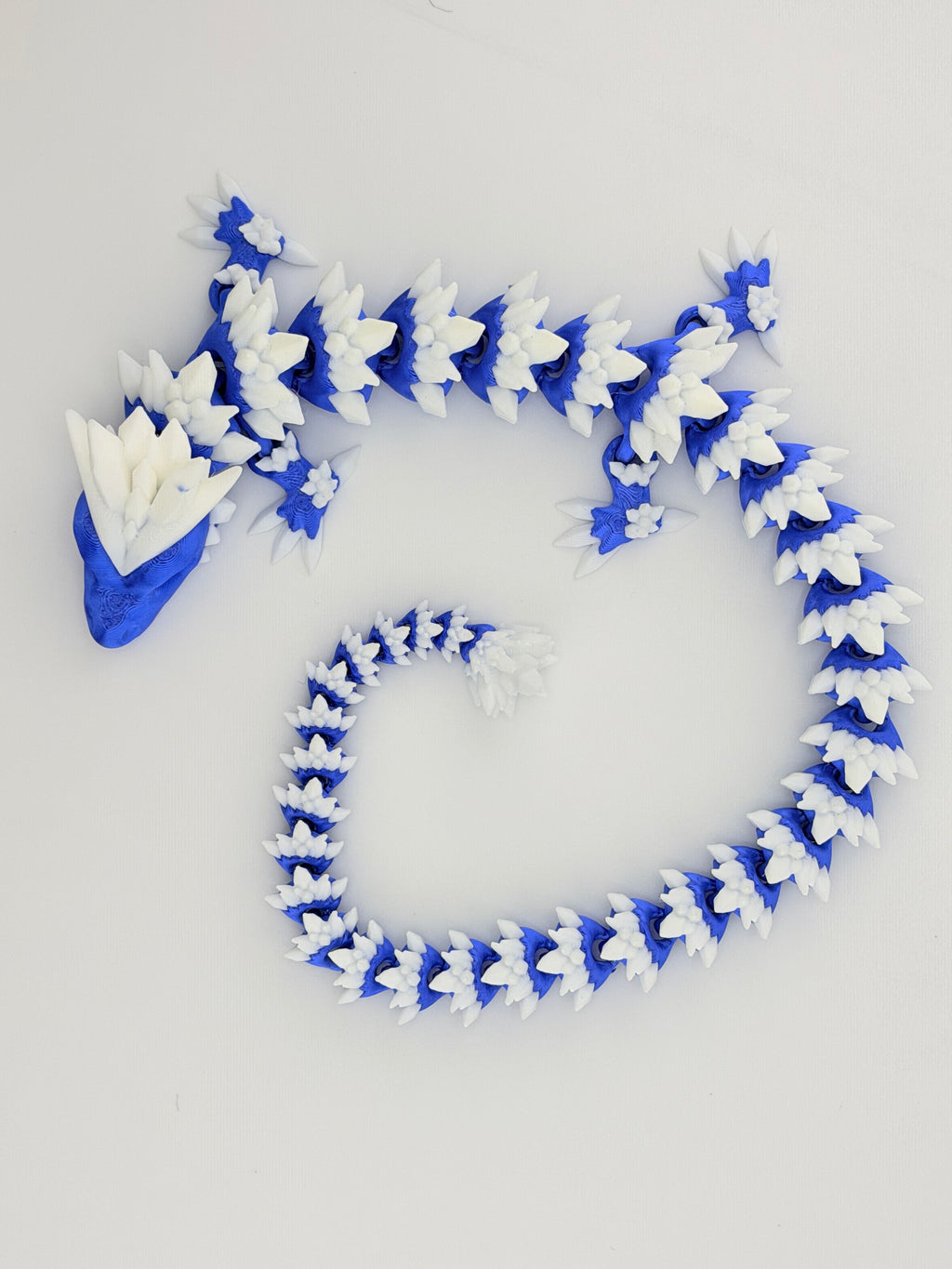 Crystal Dragon – Blue Body with White Crystals-18” Articulated Dragon