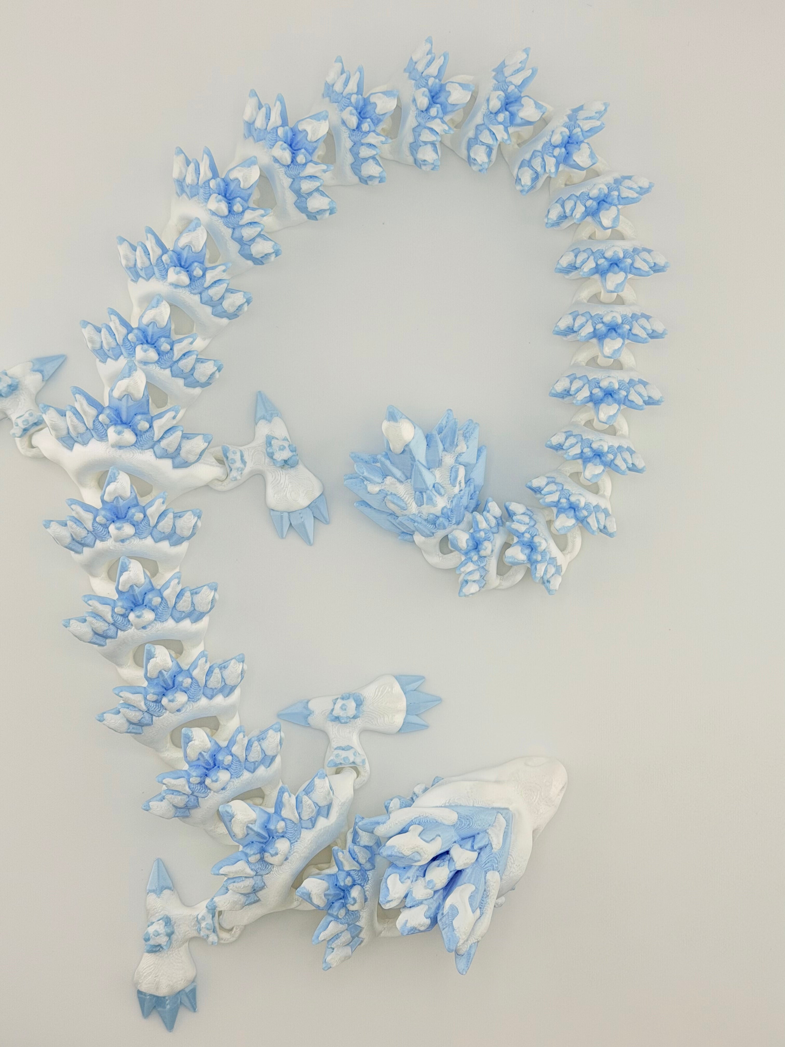 Snowy Crystal Dragon – 25” Articulated Dragon